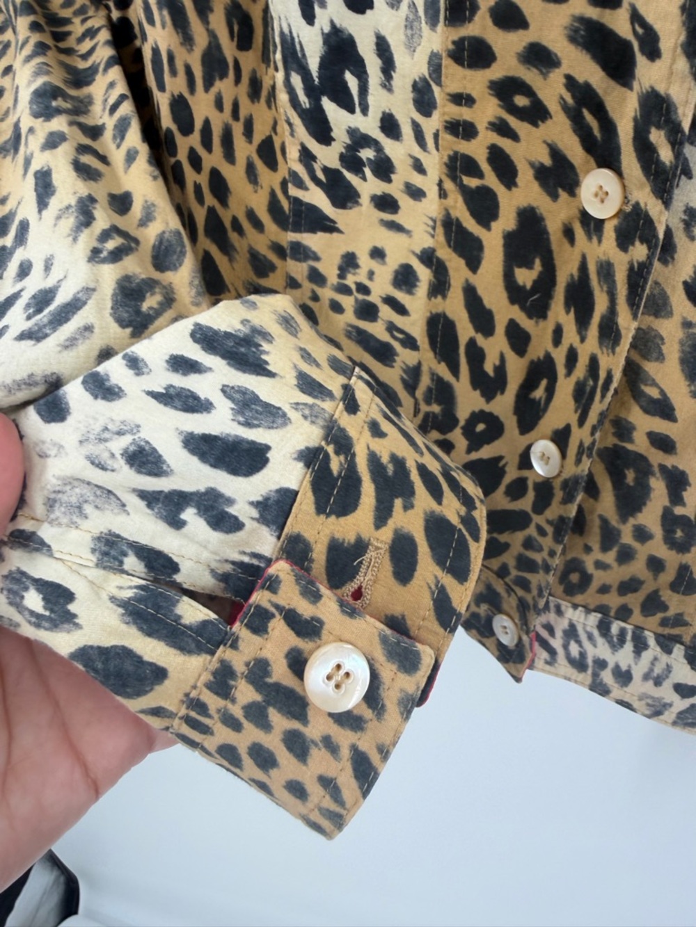 MARELLA Leopard-Print Button Front Shirt Jacket in Tan & Black Made In Italy 10 - Picture 3 of 7